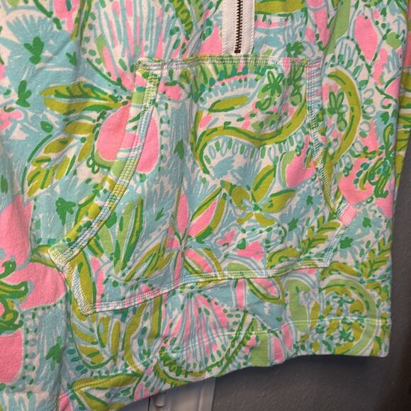 Lilly Pulitzer Popover Coconut Jungle Quarter Zip Sweatshirt Size Small - Picture 3 of 5